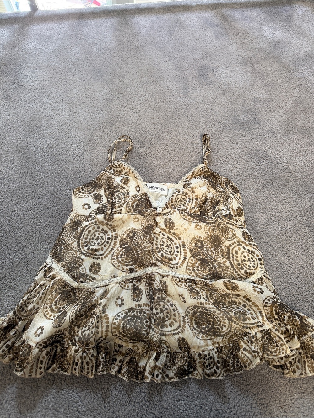 No Boundaries Cream and Brown Patterned Mini Dress
